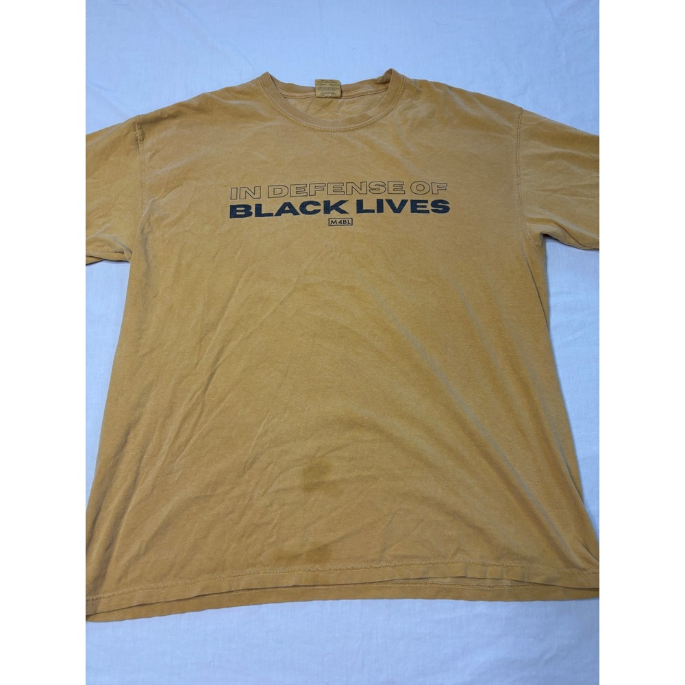 Comfort Colors M4BL In Defense of Black Lives Graphic T-Shirt XL Yellow